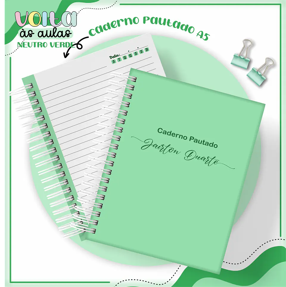 ARQUIVO ENCADERNAÇÃO KIT ESCOLAR NEUTRO VERDE - LINA CRIATIVA 10