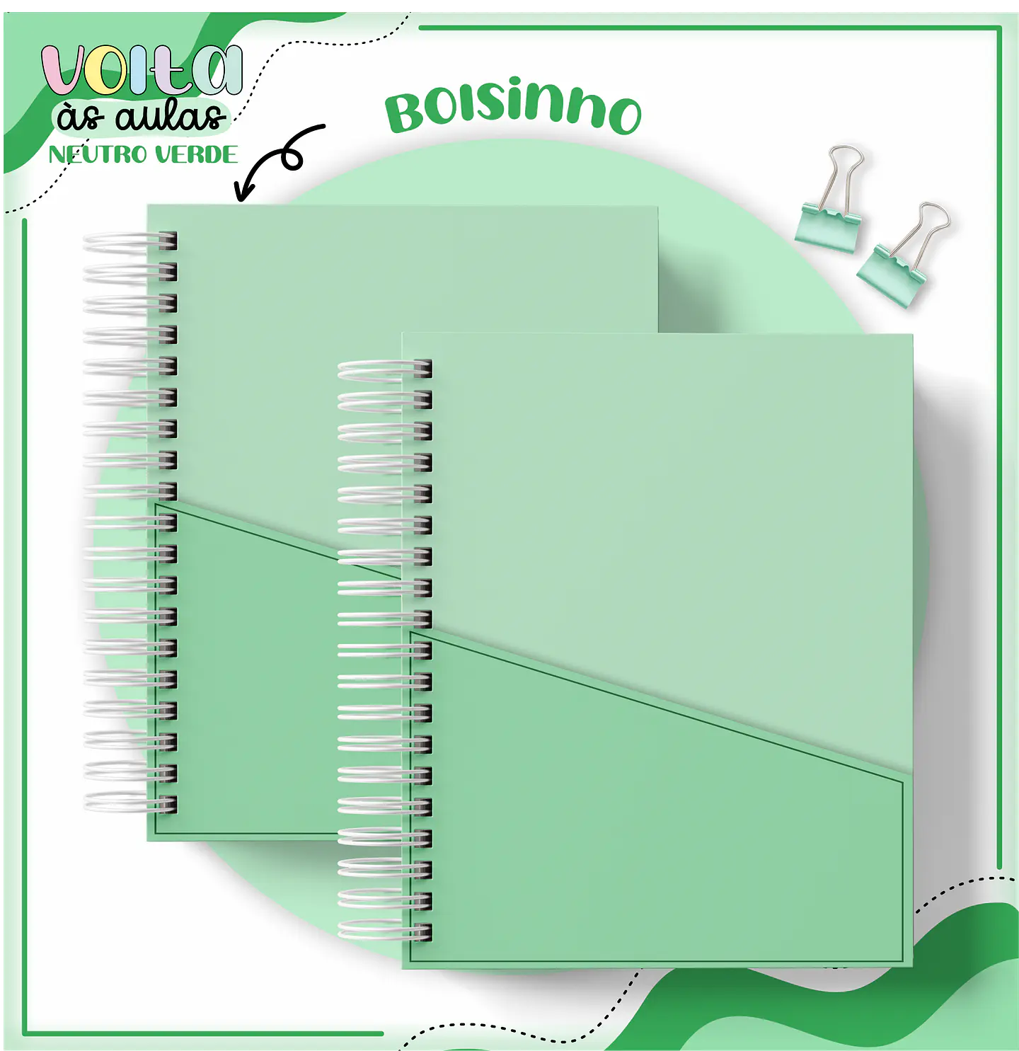 ARQUIVO ENCADERNAÇÃO KIT ESCOLAR NEUTRO VERDE - LINA CRIATIVA 11