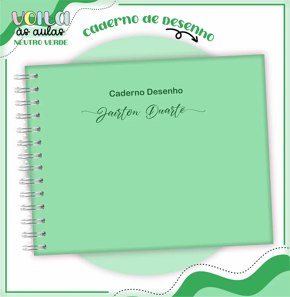 ARQUIVO ENCADERNAÇÃO KIT ESCOLAR NEUTRO VERDE - LINA CRIATIVA 12