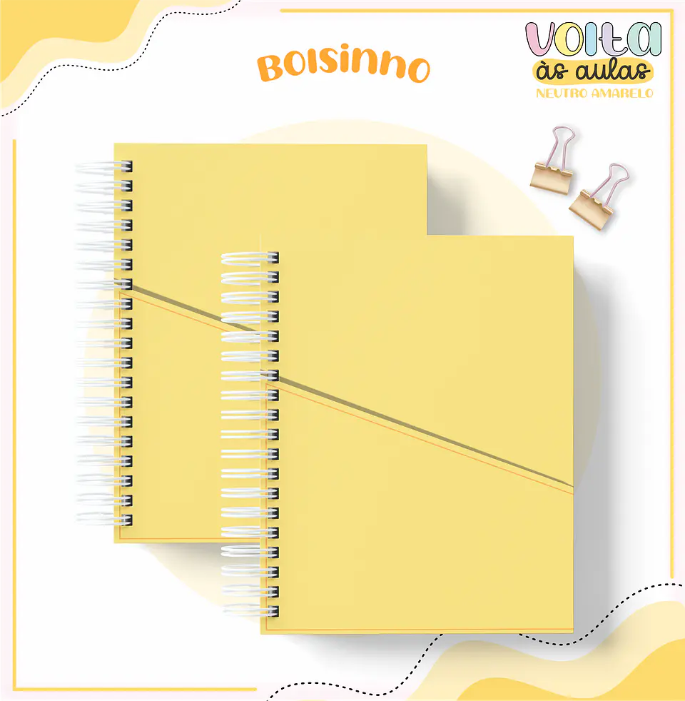 ARQUIVO ENCADERNAÇÃO KIT ESCOLAR NEUTRO AMARELO - LINA CRIATIVA 3