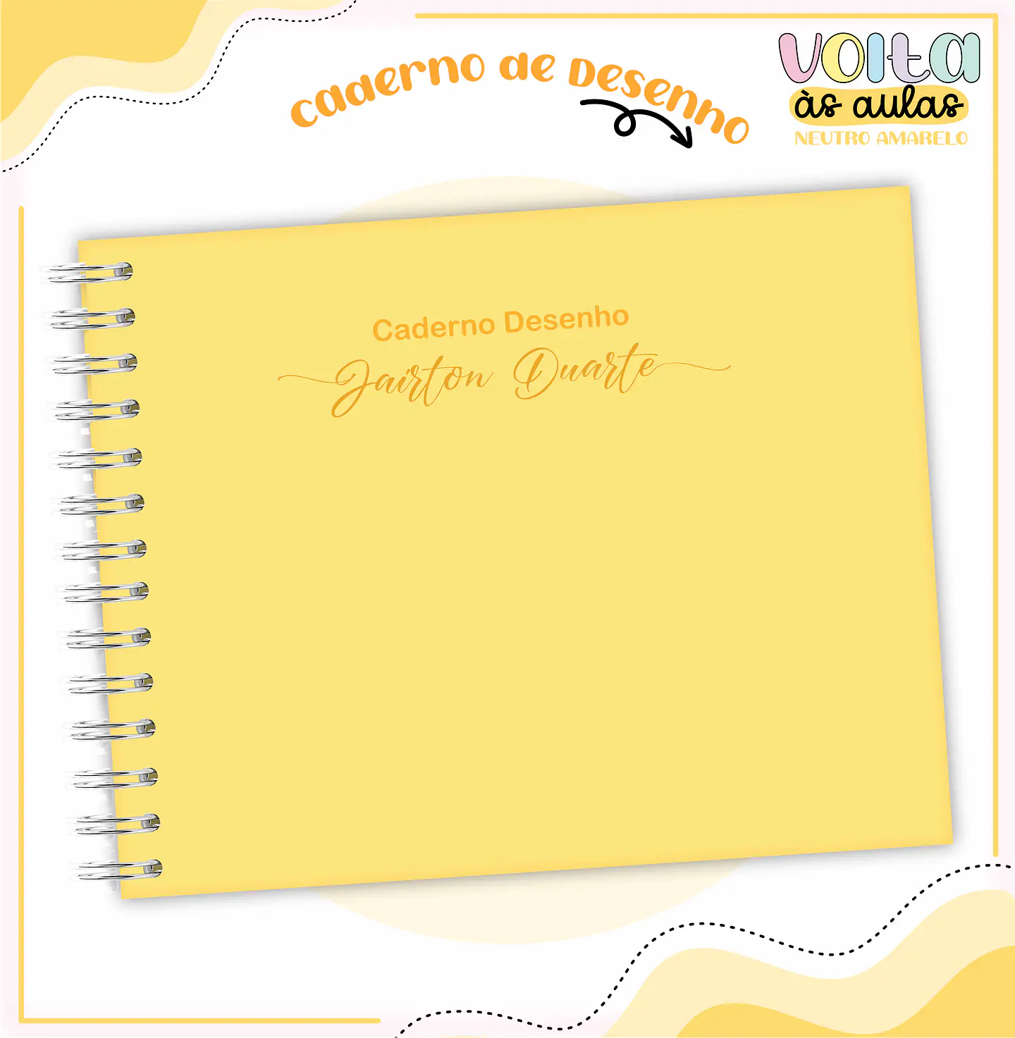 ARQUIVO ENCADERNAÇÃO KIT ESCOLAR NEUTRO AMARELO - LINA CRIATIVA 4