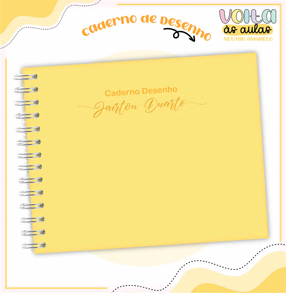 ARQUIVO ENCADERNAÇÃO KIT ESCOLAR NEUTRO AMARELO - LINA CRIATIVA 4