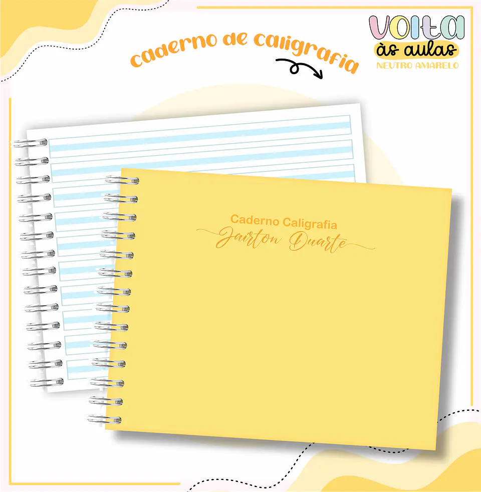 ARQUIVO ENCADERNAÇÃO KIT ESCOLAR NEUTRO AMARELO - LINA CRIATIVA 5
