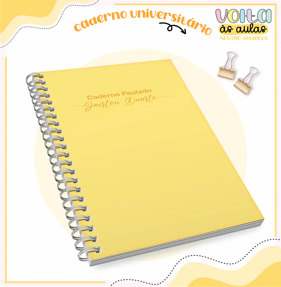 ARQUIVO ENCADERNAÇÃO KIT ESCOLAR NEUTRO AMARELO - LINA CRIATIVA 7