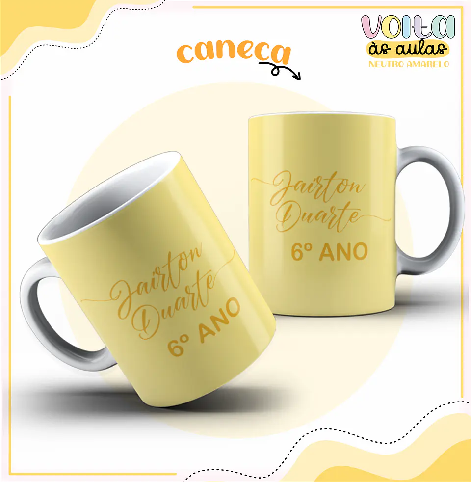 ARQUIVO ENCADERNAÇÃO KIT ESCOLAR NEUTRO AMARELO - LINA CRIATIVA 10