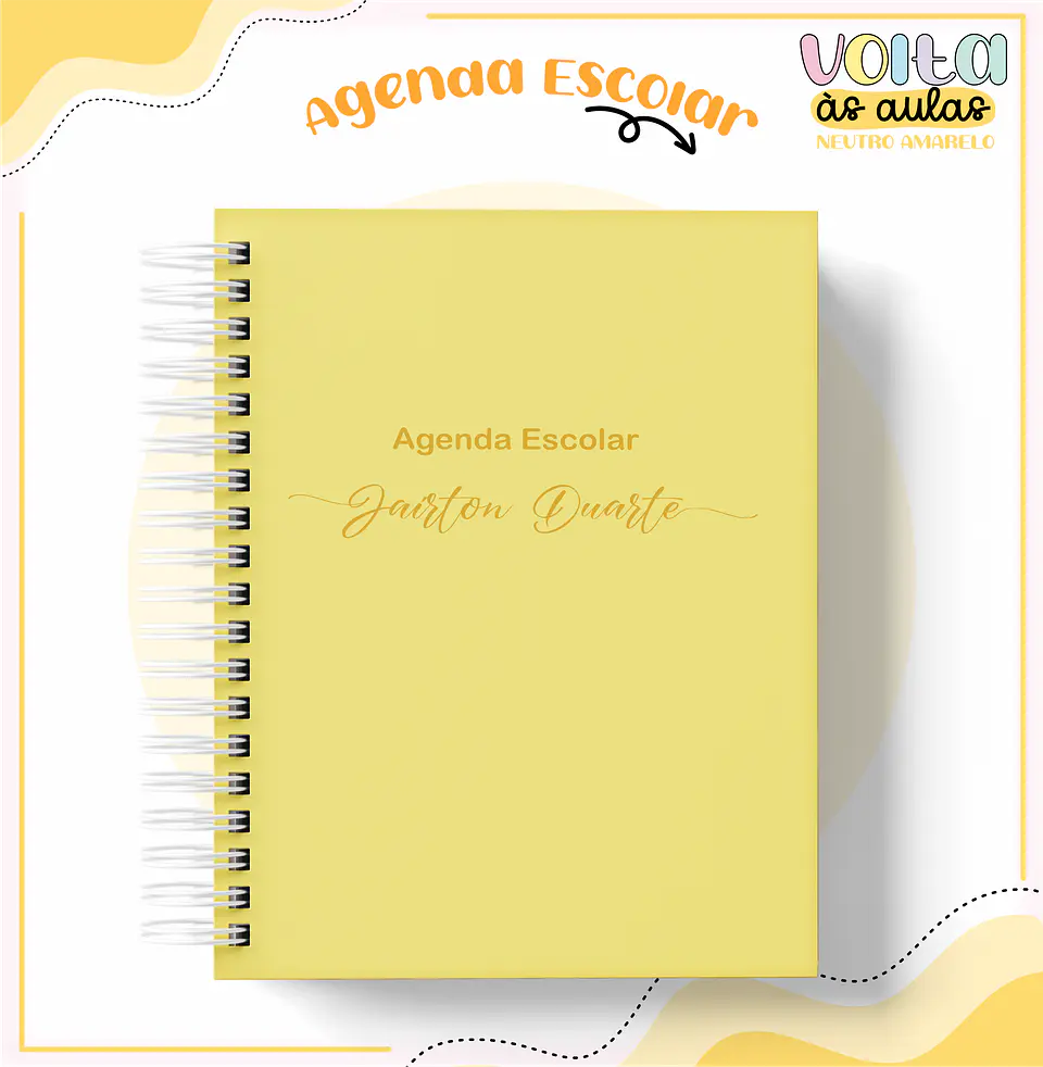 ARQUIVO ENCADERNAÇÃO KIT ESCOLAR NEUTRO AMARELO - LINA CRIATIVA 13