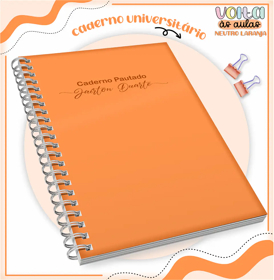 ARQUIVO ENCADERNAÇÃO KIT ESCOLAR NEUTRO LARANJA - LINA CRIATIVA 4