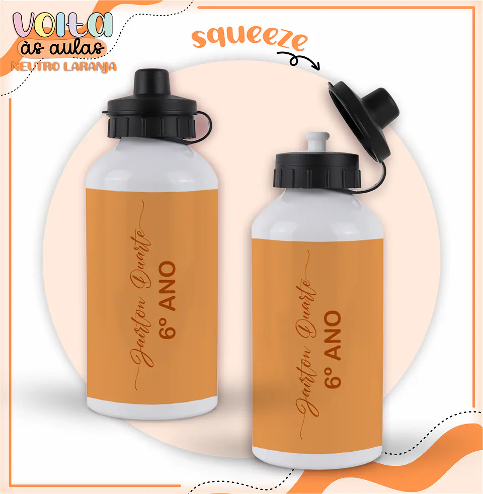 ARQUIVO ENCADERNAÇÃO KIT ESCOLAR NEUTRO LARANJA - LINA CRIATIVA 6