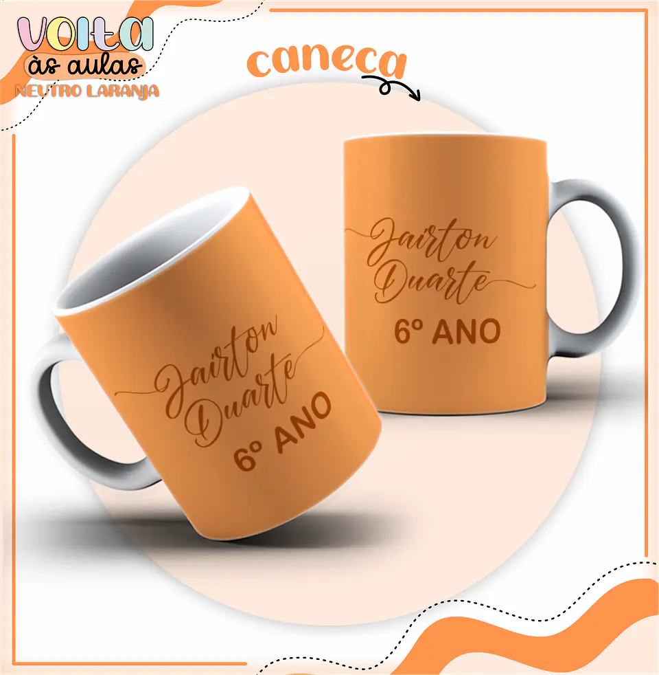 ARQUIVO ENCADERNAÇÃO KIT ESCOLAR NEUTRO LARANJA - LINA CRIATIVA 7