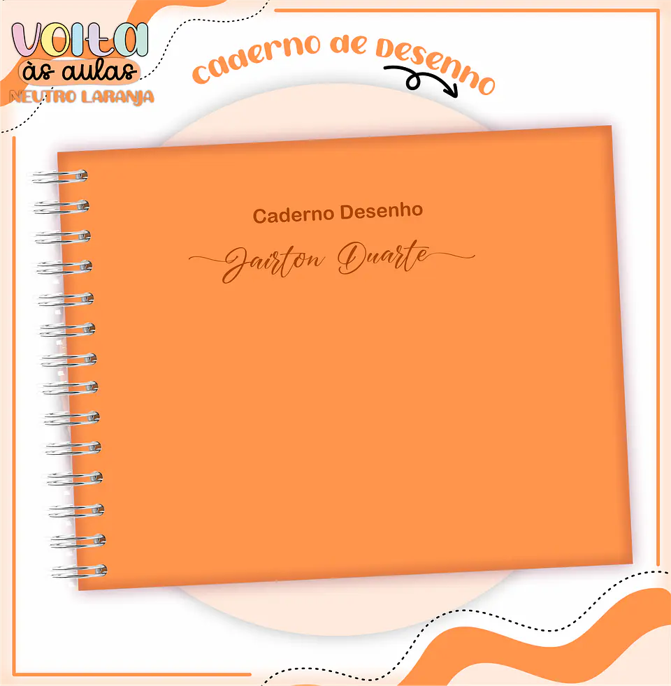 ARQUIVO ENCADERNAÇÃO KIT ESCOLAR NEUTRO LARANJA - LINA CRIATIVA 13