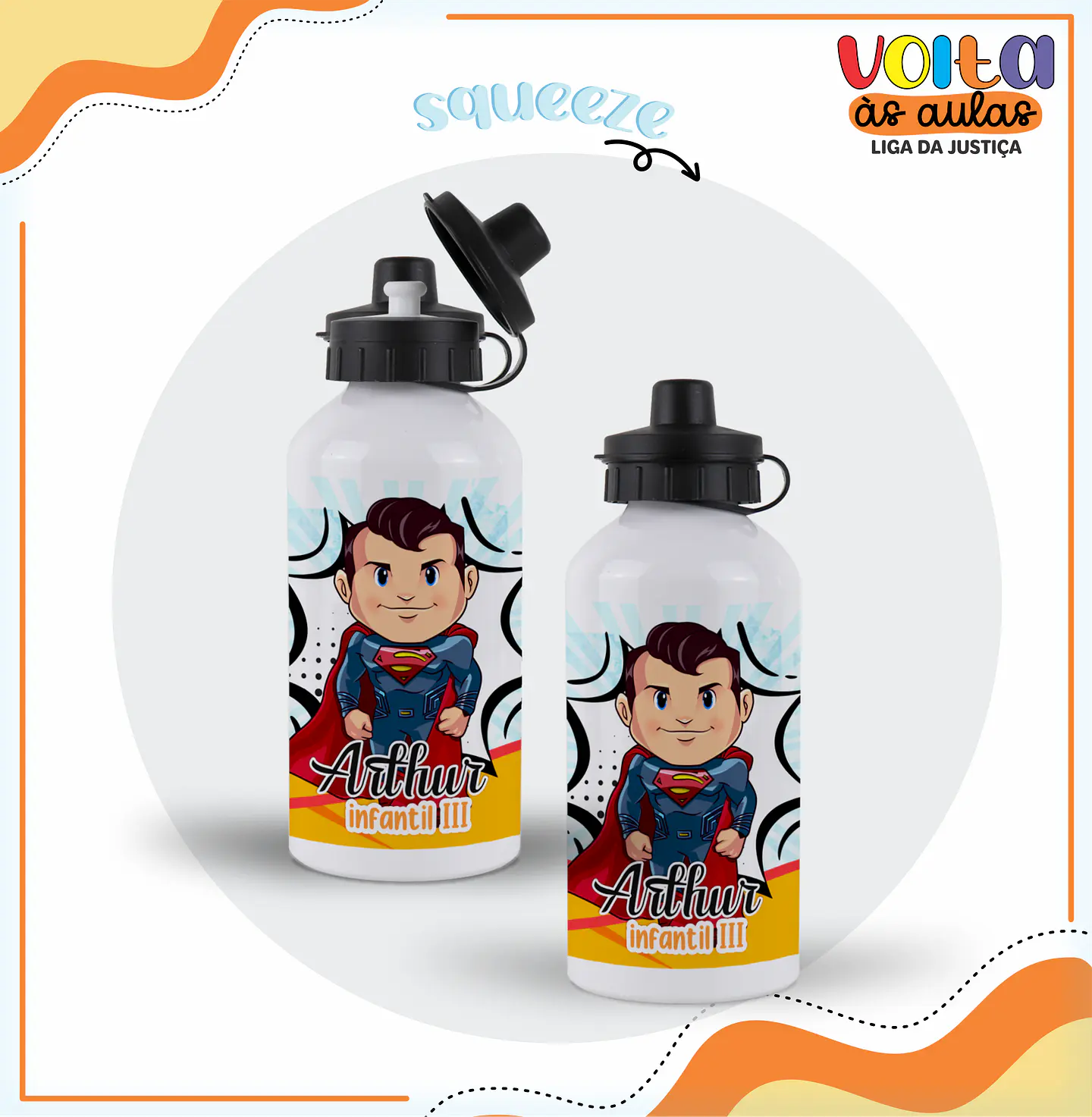 ARQUIVO ENCADERNAÇÃO KIT ESCOLAR LIGA DA JUSTIÇA - LINA CRIATIVA 12