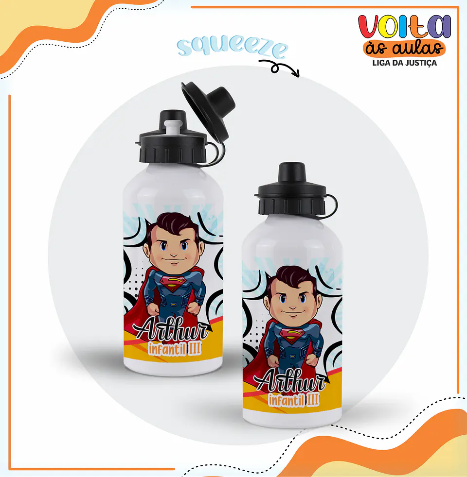 ARQUIVO ENCADERNAÇÃO KIT ESCOLAR LIGA DA JUSTIÇA - LINA CRIATIVA 12