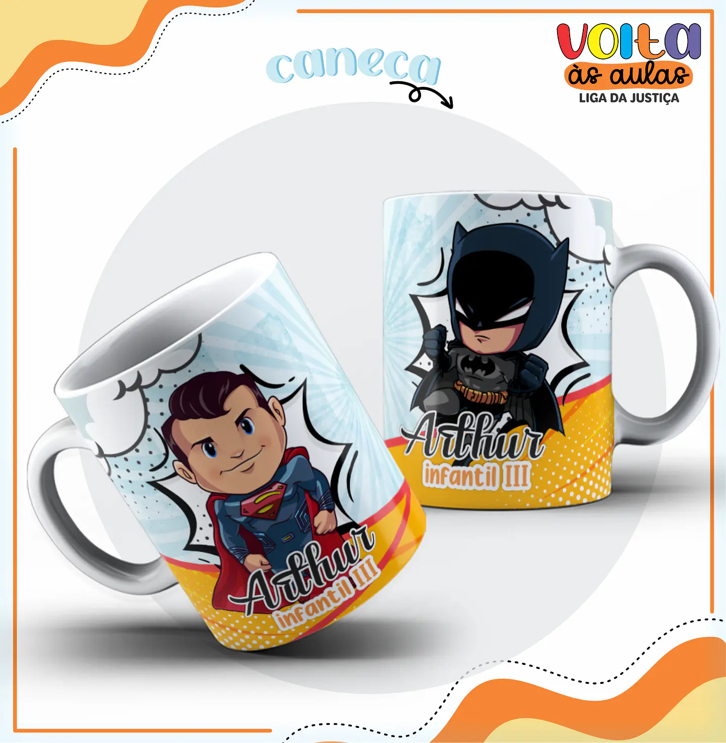 ARQUIVO ENCADERNAÇÃO KIT ESCOLAR LIGA DA JUSTIÇA - LINA CRIATIVA 13