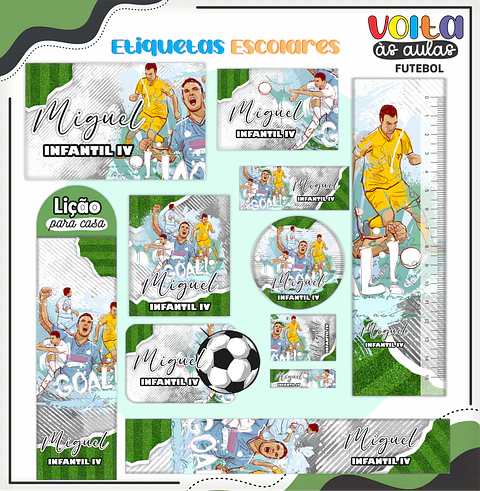 ARQUIVO ETIQUETA ESCOLAR FUTEBOL - LINA