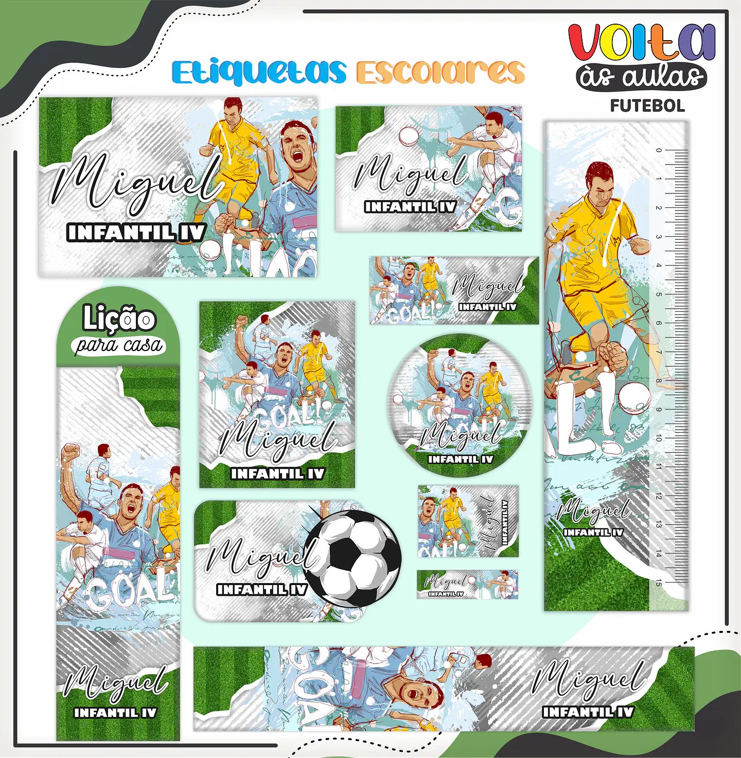 ARQUIVO ETIQUETA ESCOLAR FUTEBOL - LINA 1