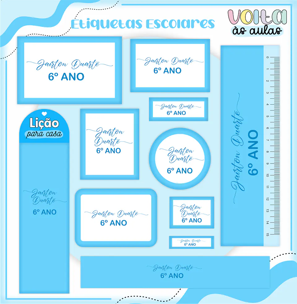 ARQUIVO ETIQUETA ESCOLAR NEUTRO AZUL - LINA 1