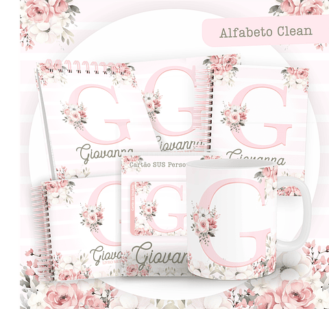 ARQUIVO ENCADERNAÇÃO BABY ALFABETO CLEAN ROSA - PAMELLA