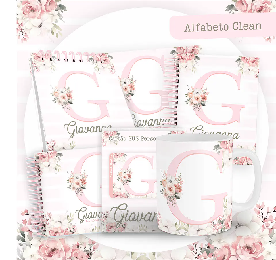 ARQUIVO ENCADERNAÇÃO BABY ALFABETO CLEAN ROSA - PAMELLA 1