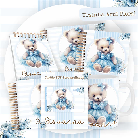 ARQUIVO ENCADERNAÇÃO BABY URSINHA FLORAL - PAMELLA