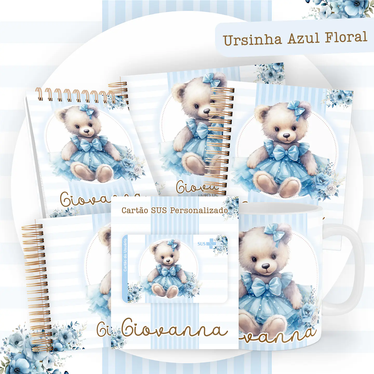 ARQUIVO ENCADERNAÇÃO BABY URSINHA FLORAL - PAMELLA 1