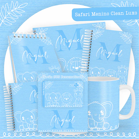 ARQUIVO ENCADERNAÇÃO BABY SAFARI MENINO ALFABETO - PAMELLA