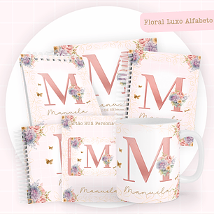ARQUIVO ENCADERNAÇÃO BABY FLORAL LUXO ALFABETO - PAMELLA