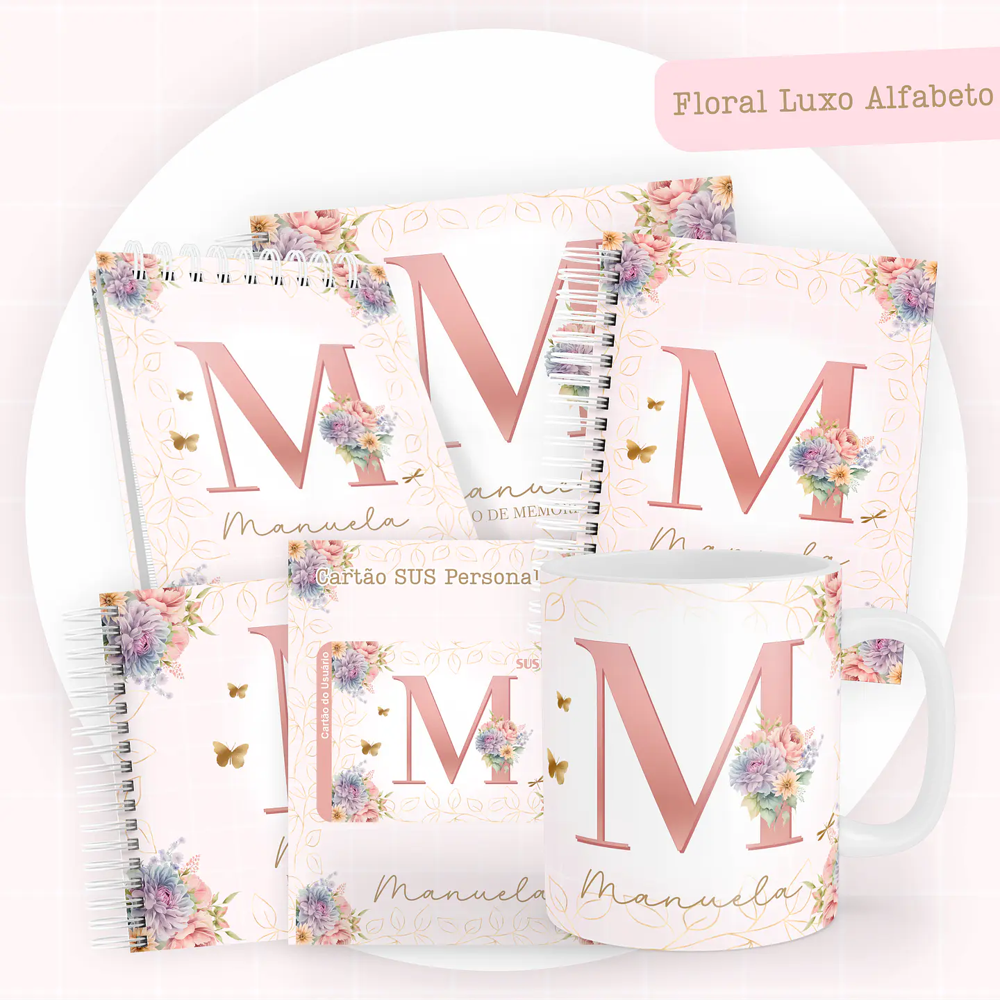 ARQUIVO ENCADERNAÇÃO BABY FLORAL LUXO ALFABETO - PAMELLA 1