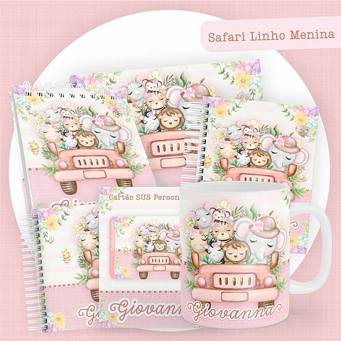 ARQUIVO ENCADERNAÇÃO BABY SAFARI MENINA - PAMELLA