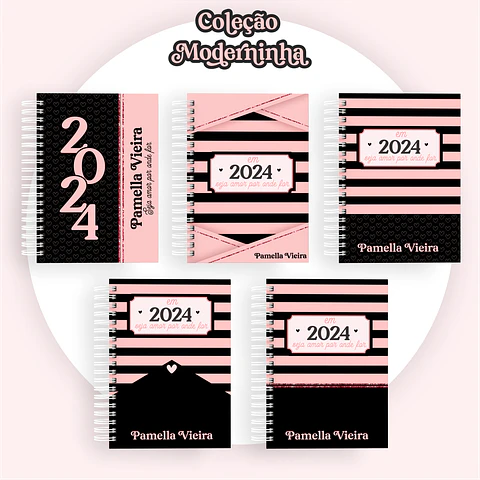 ARQUIVO ENCADERNAÇÃO COMBO PRETO E ROSA 2024 - PAMELLA