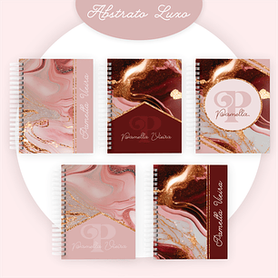 ARQUIVO ENCADERNAÇÃO COMBO ABSTRATO MARROM 2024 - PAMELLA