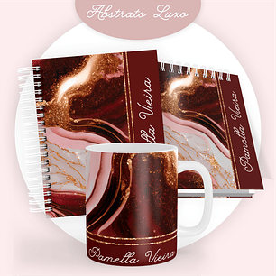 ARQUIVO ENCADERNAÇÃO COMBO ABSTRATO MARROM 2024 - PAMELLA