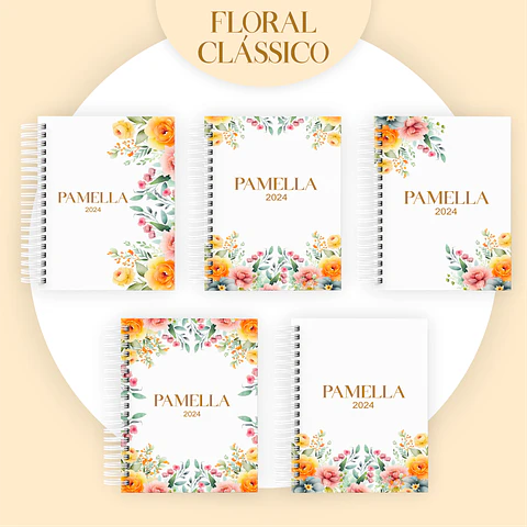 ARQUIVO ENCADERNAÇÃO COMBO FLORAL LARANJA 2024 - PAMELLA
