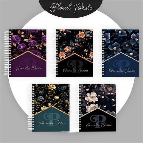 ARQUIVO ENCADERNAÇÃO COMBO FLORAL PRETO 2024 - PAMELLA
