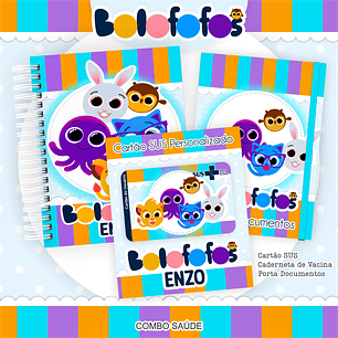 Arquivo Kit Saúde Bolofofo, Caderneta de Vacina, Cartão SUS e Porta Documento- PAMELLA