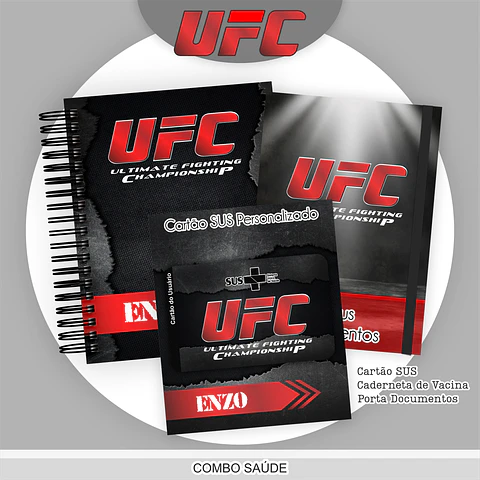 Arquivo Kit Saúde UFC, Caderneta de Vacina, Cartão SUS e Porta Documento- PAMELLA