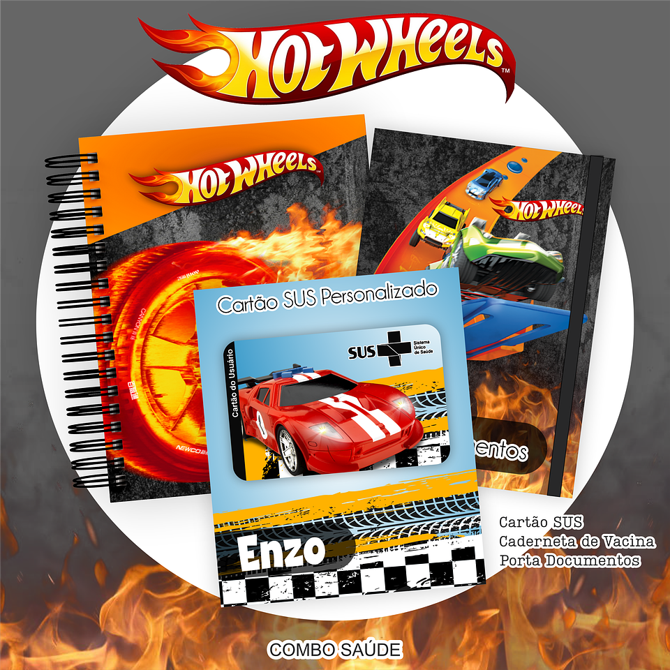 Arquivo Kit Saúde HOTWHELLS, Caderneta de Vacina, Cartão SUS e Porta Documento- PAMELLA 1