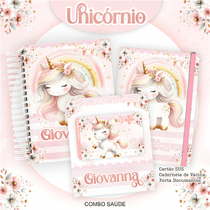 Arquivo Kit Saúde Unicórnio, Caderneta de Vacina, Cartão SUS e Porta Documento- PAMELLA