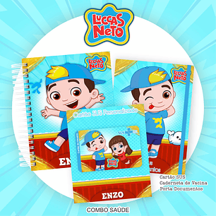 Arquivo Kit Saúde Luccas Neto, Caderneta de Vacina, Cartão SUS e Porta Documento- PAMELLA