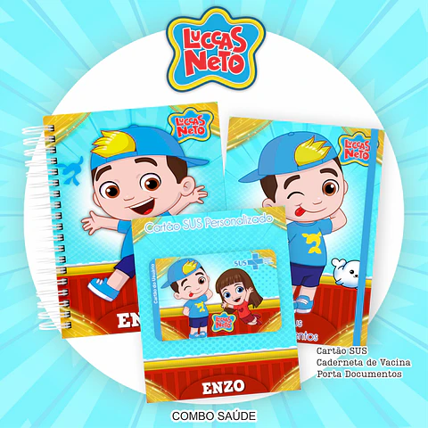 Arquivo Kit Saúde Luccas Neto, Caderneta de Vacina, Cartão SUS e Porta Documento- PAMELLA