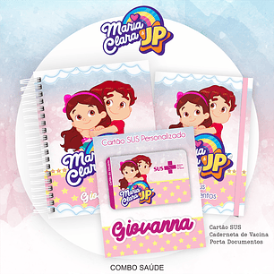 Arquivo Kit Saúde Maria Clara e JP Caderneta de Vacina, Cartão SUS e Porta Documento- PAMELLA