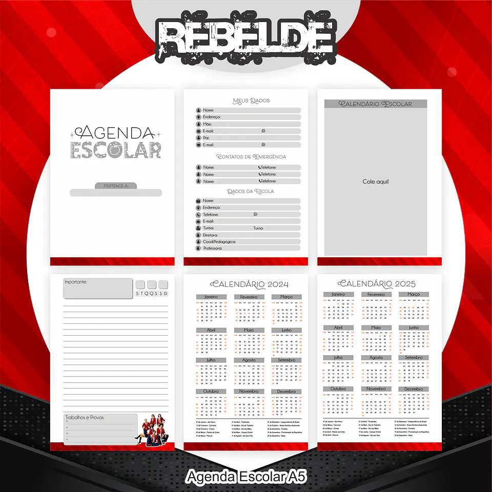 Arquivo Encadernação Kit Escolar Rebelde - PAMELLA 5