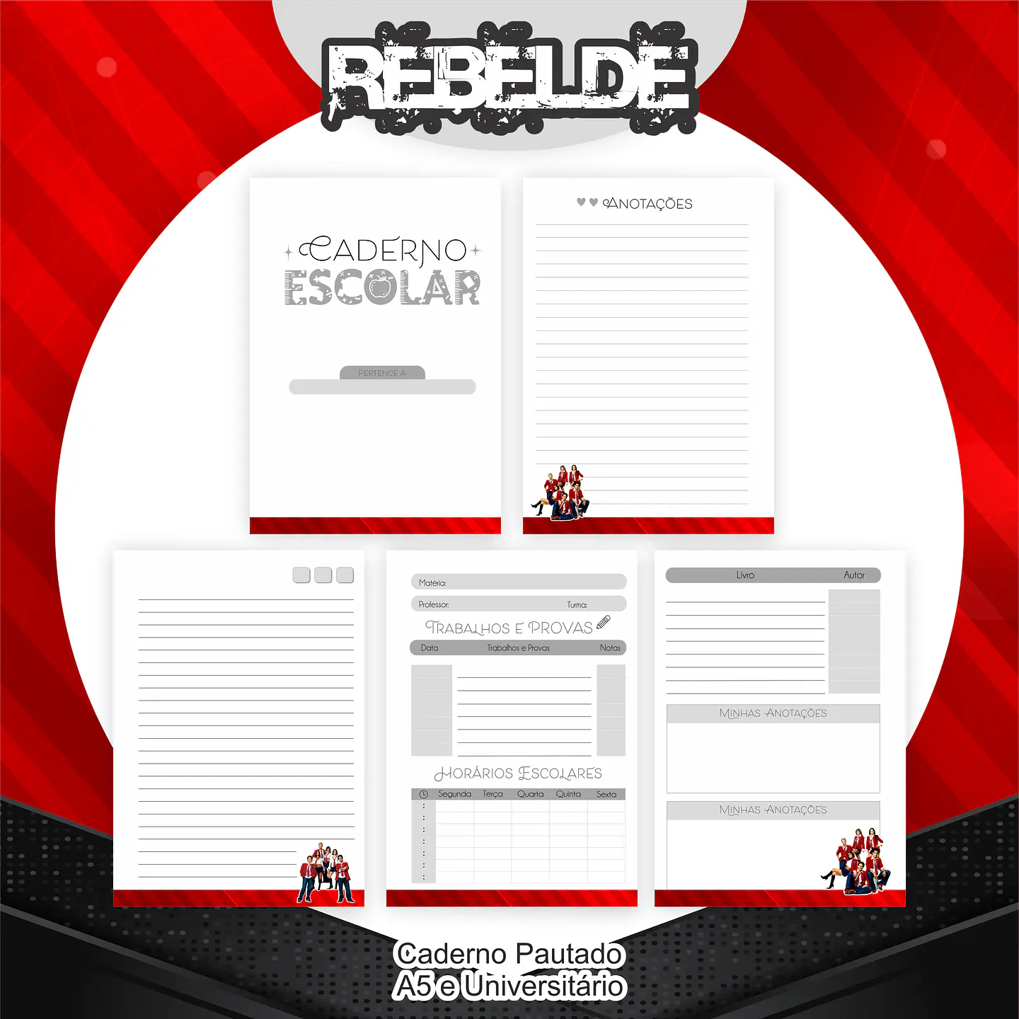 Arquivo Encadernação Kit Escolar Rebelde - PAMELLA 6