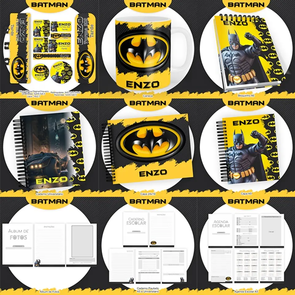 Arquivo Encadernação Kit Escolar Batman - PAMELLA 1
