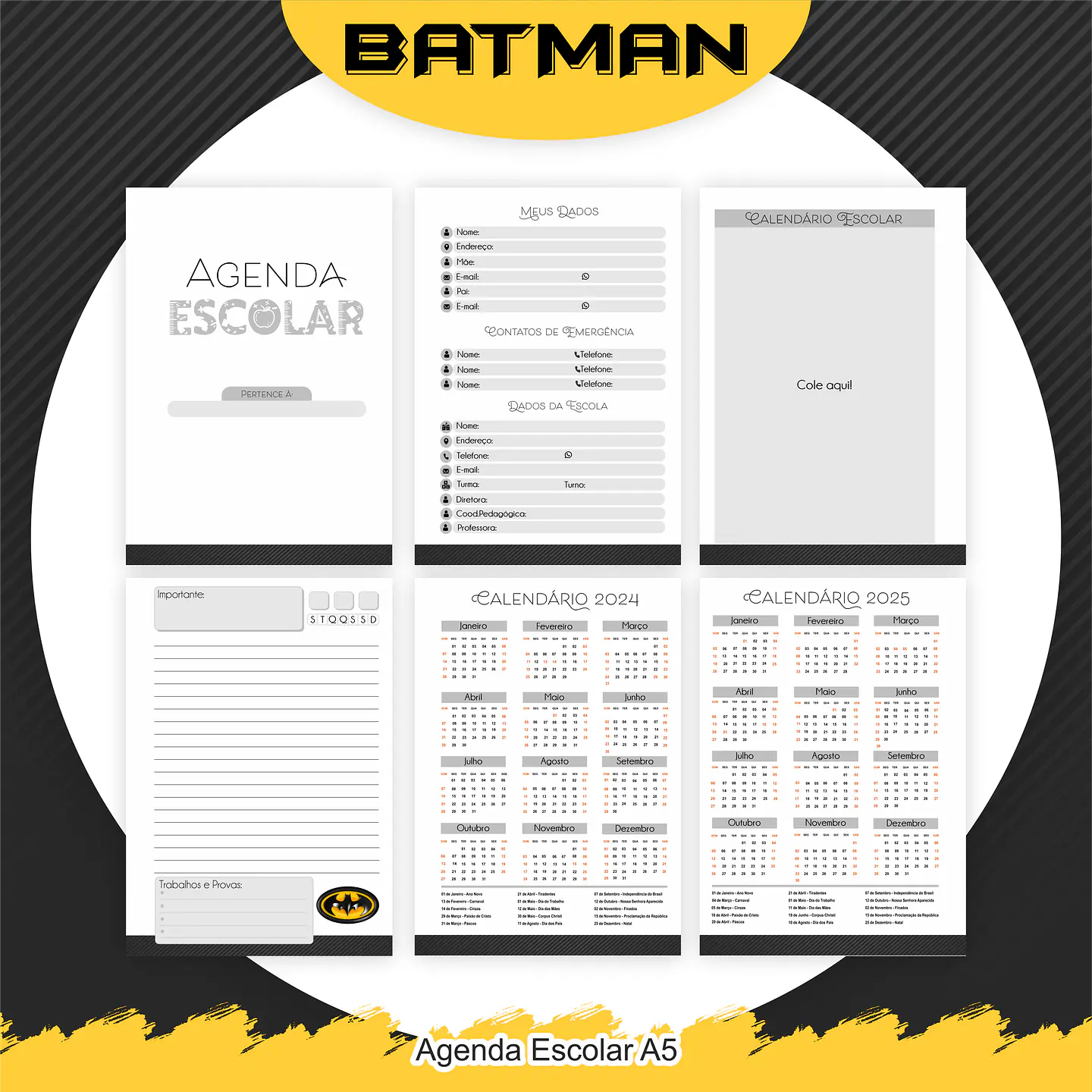 Arquivo Encadernação Kit Escolar Batman - PAMELLA 5