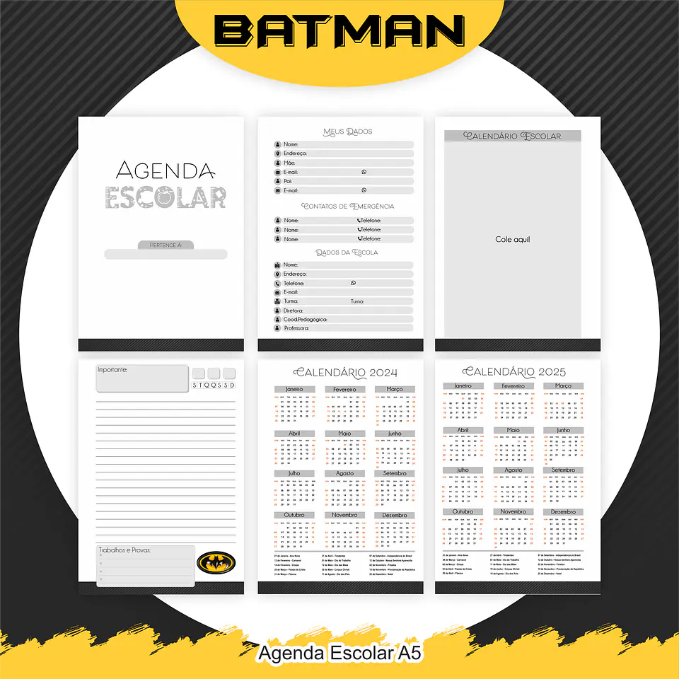 Arquivo Encadernação Kit Escolar Batman - PAMELLA 5