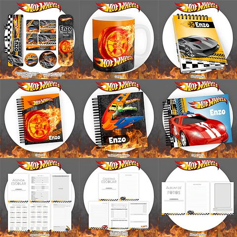 Arquivo Encadernação Kit Escolar Hotwhells- PAMELLA