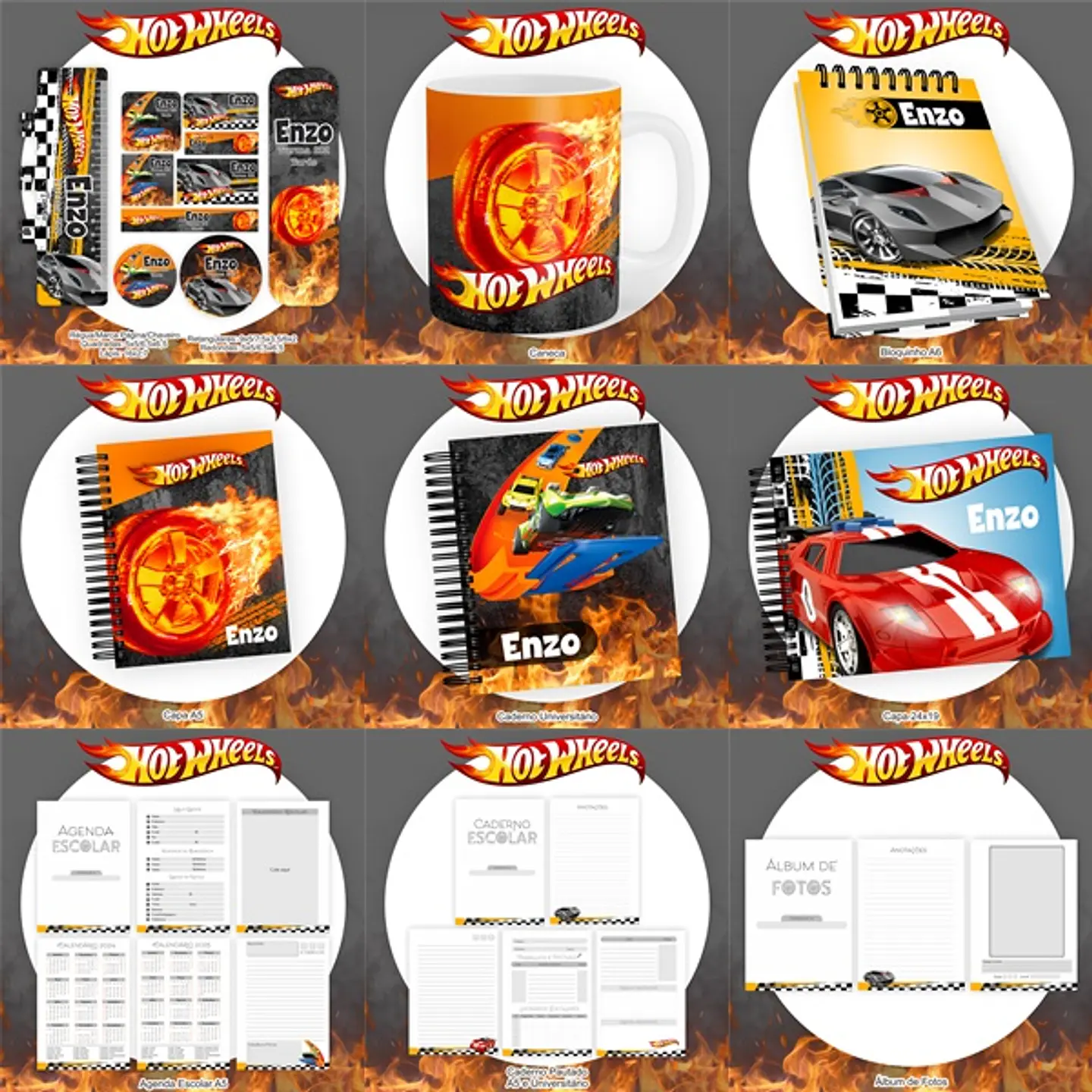 Arquivo Encadernação Kit Escolar Hotwhells- PAMELLA 1