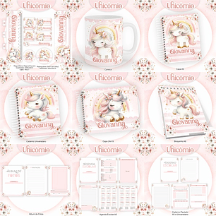 Arquivo Encadernação Kit Escolar Unicórnio - PAMELLA