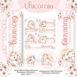 Arquivo Encadernação Kit Escolar Unicórnio - PAMELLA