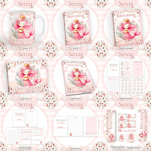 Arquivo Encadernação Kit Escolar Sereia - PAMELLA